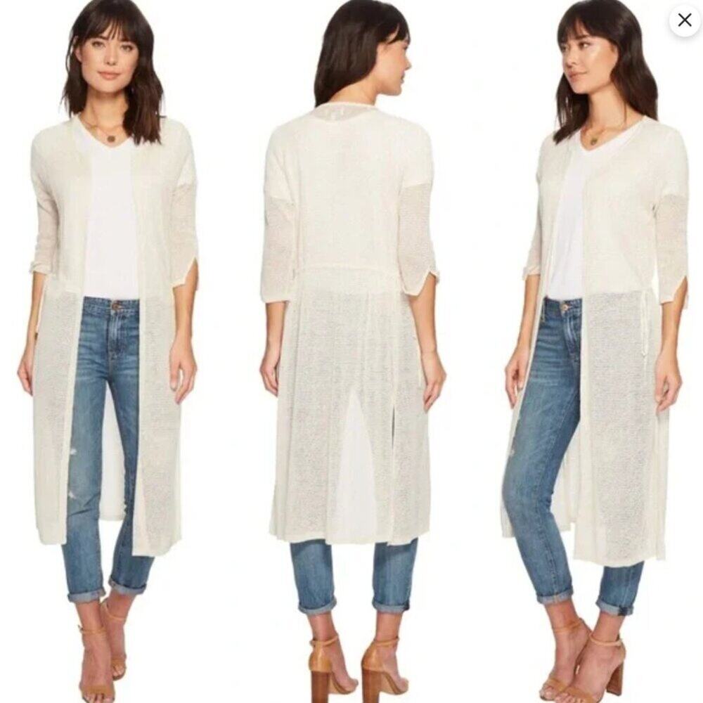 Banana Republic Cream Open Front Duster Cardigan Small GUC